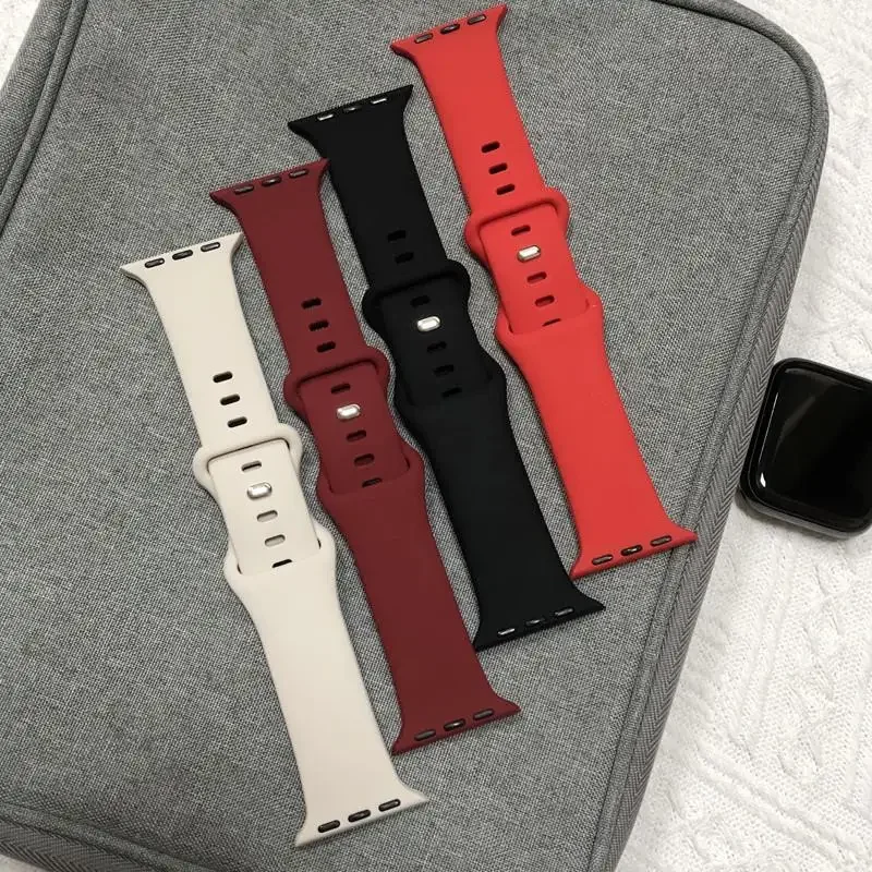 Silicone Strap for lwatch Apple Watch Ultra 2 49mm 10 9 8 7 42mm 45mm 44 40 Soft Replacement Rubber Band 6 5 38-41mm Accessories