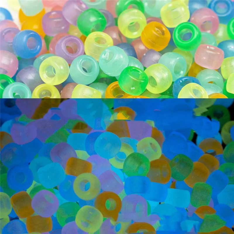 Kandi Beads Bulk for DIY Crafting Jewelry Making Kandi Bracelets 6x9mm About 1800Pcs,Luminous