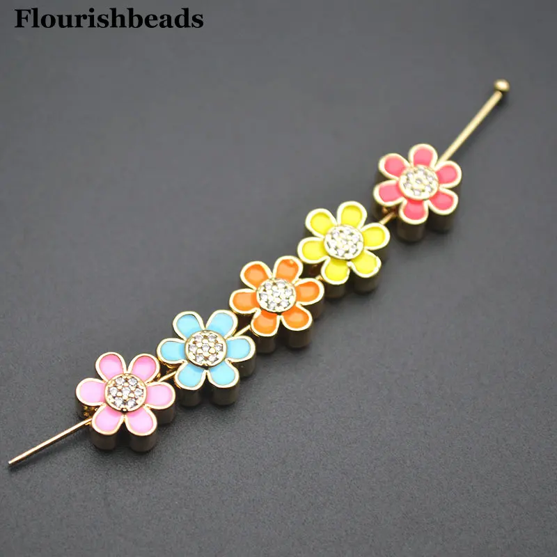 10pc Colorful Enamel Metal Sun Flower Star Spacer Jewelry Loose Beads DIY Bracelet Necklace Making Supplies
