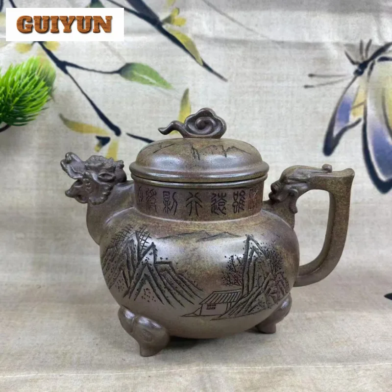 

350ml Classic Yixing Purple Clay Teapots Handmade Pot Raw Ore Agilawood Mud Tea Maker Kettle Chinese Zisha Tea Set Tea Services