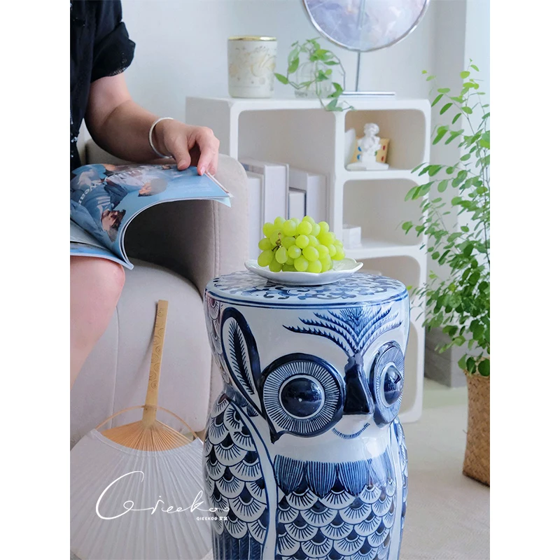 Stool ceramic art ornament