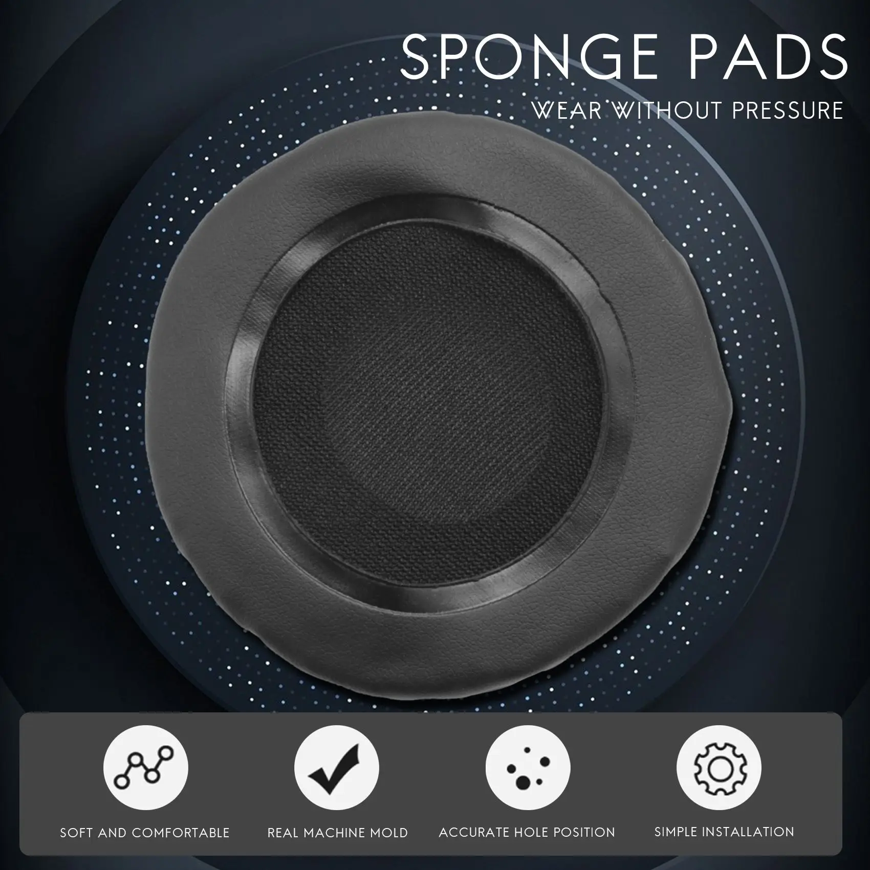 ABJG-1 Pair 70Mm Ear Pads, Universal Replacement Foam Pads Headphone Cushion