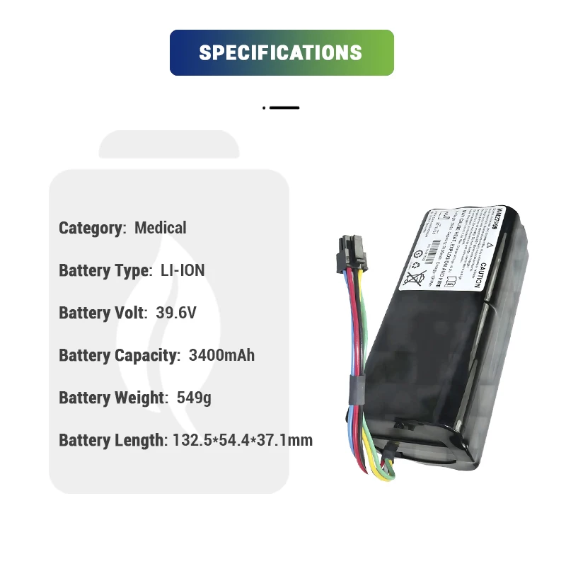 39.6V 3100mAh Replacement WM27999 WM15876 WM27929 WM27999 Medical battery for Fabricante WEINMANN VENTIlogic LS