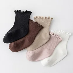 Meninos e meninas Solid Color Baby Socks, Novo, 3 Pares por lote