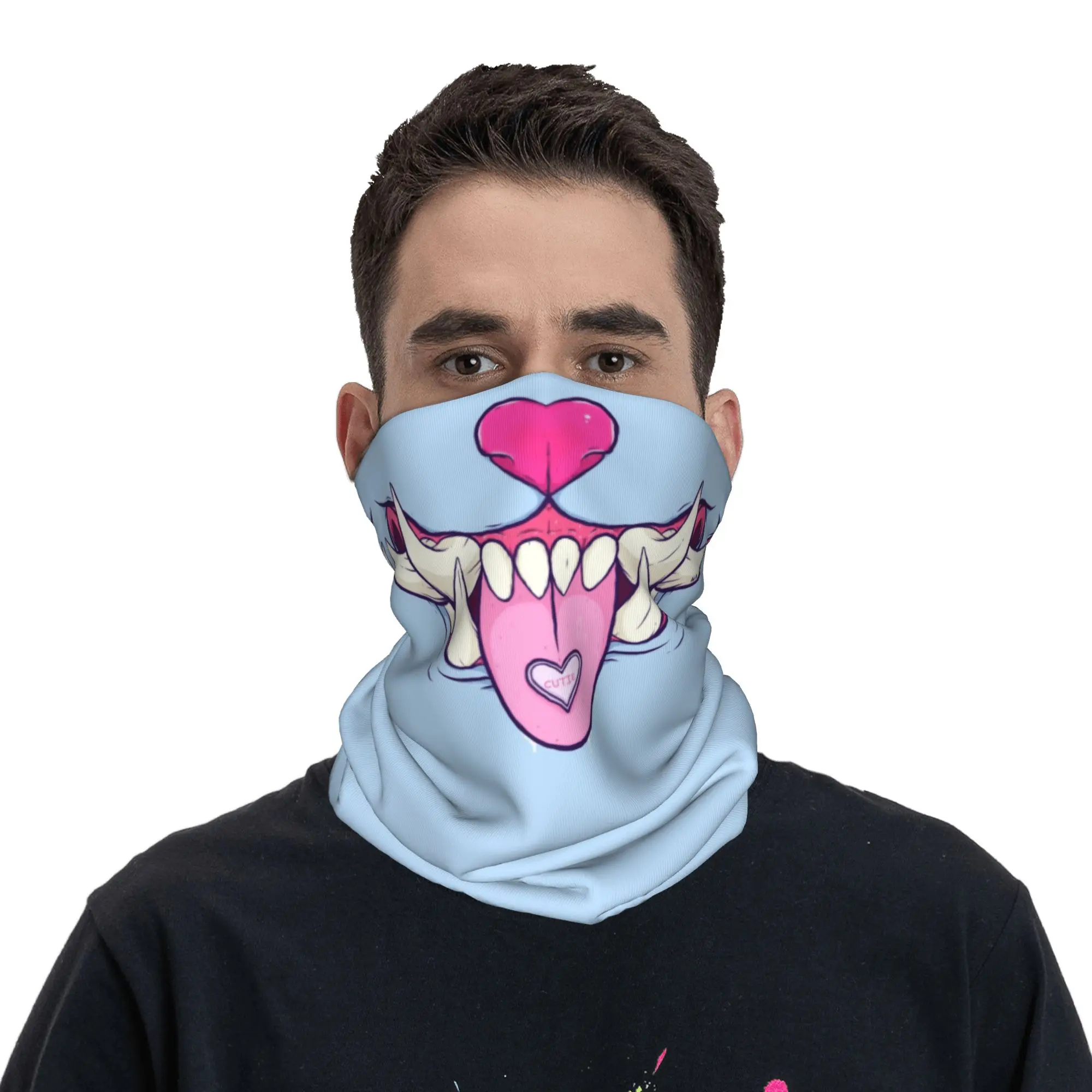 Oni Demon-Pañuelo Pastel Kawaii para hombre y mujer, calentador de cuello, pasamontañas de invierno, bufanda para ciclismo, polaina, cubierta facial de monstruo japonés Hannya