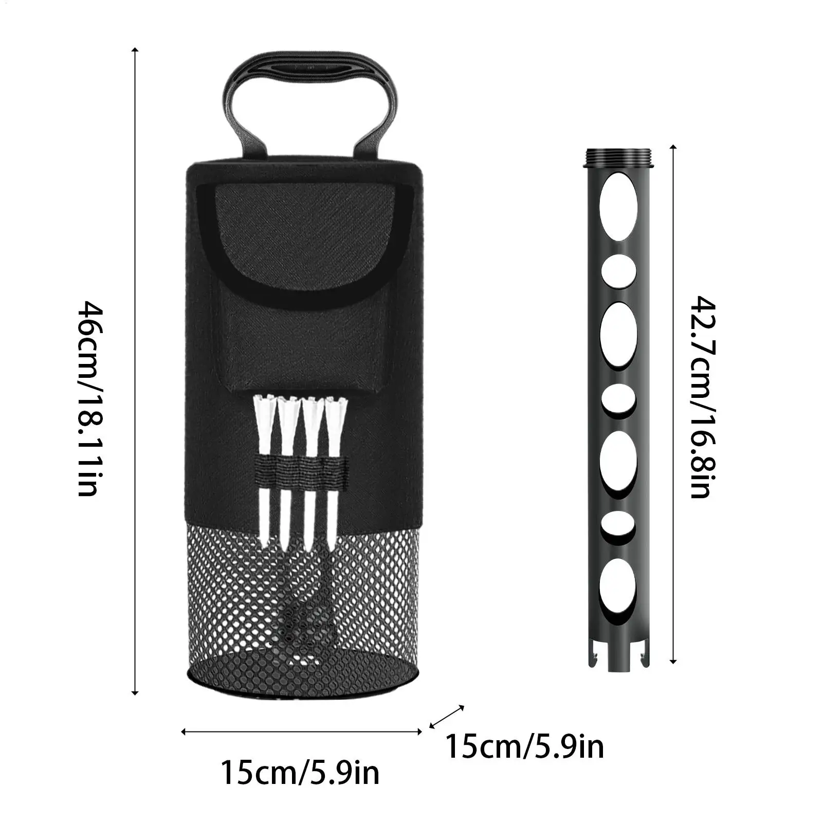 Golf Shagger Bag Heavy Duty Nylon Cloth Large Capacity Storage Holds 70 Balls Pocket Shagger For Men Women Professionals view 6