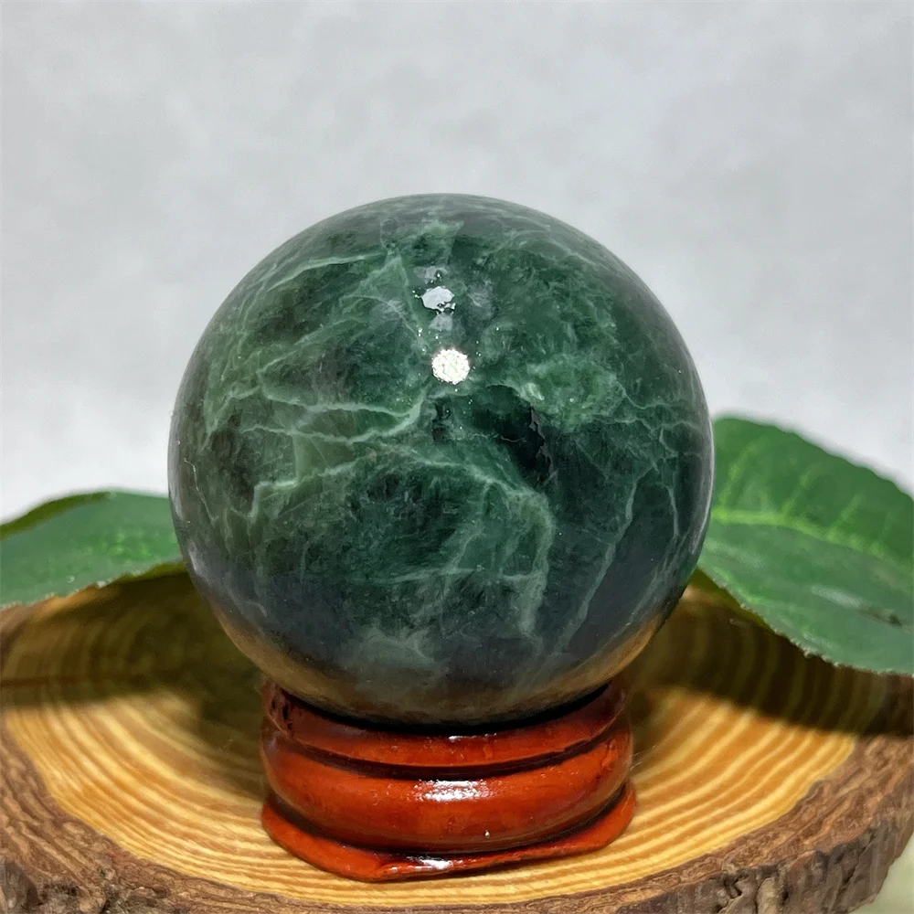 

Green Sphere Ball Medicine King Stone Quartz Crystal Natural Specimen Mineral Polished Home Decoration Geode Gift Energy+Stand