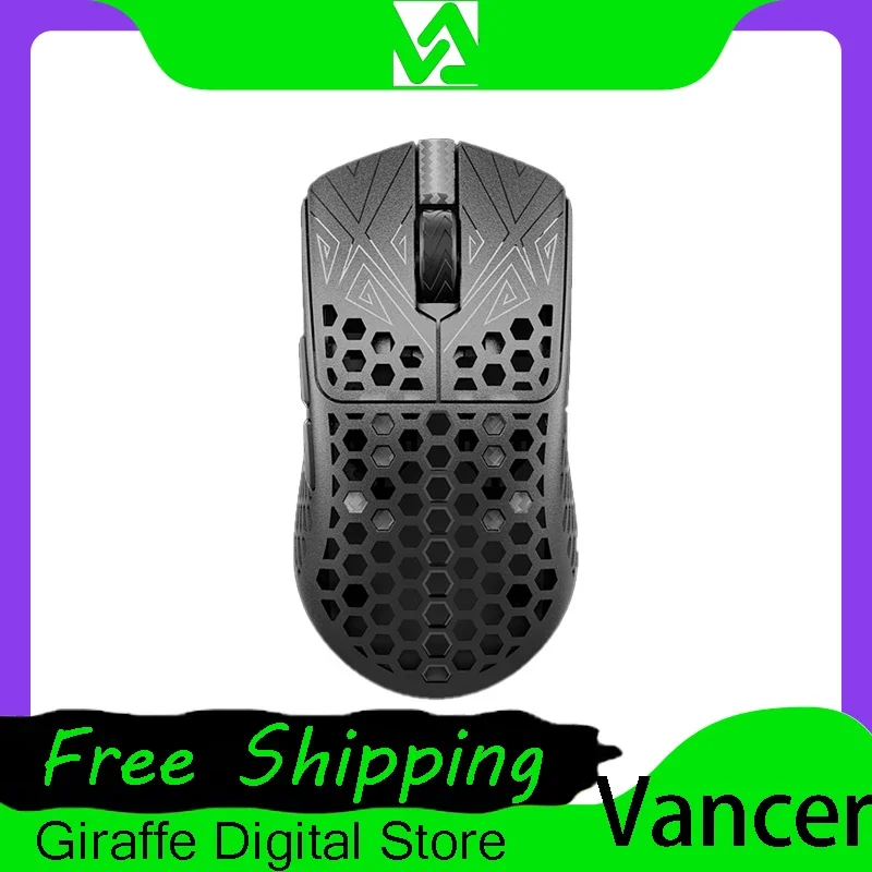 Vancer Akitsu Wireless Mouse Carbon Fiber 8K PAW3395 2.4G Wireless E-Sports Gaming Mouse 38g Lightweight PC Gamer Accessories