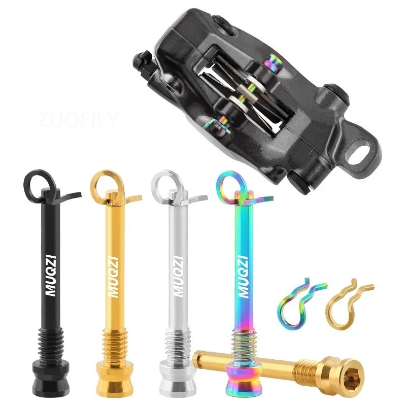 1/2pcs Titanium Disc Brake Caliper Bolts Lightweight M4 Mounting Screws with Clip for Road/MTB Brake Pads Fixed Thread view 6