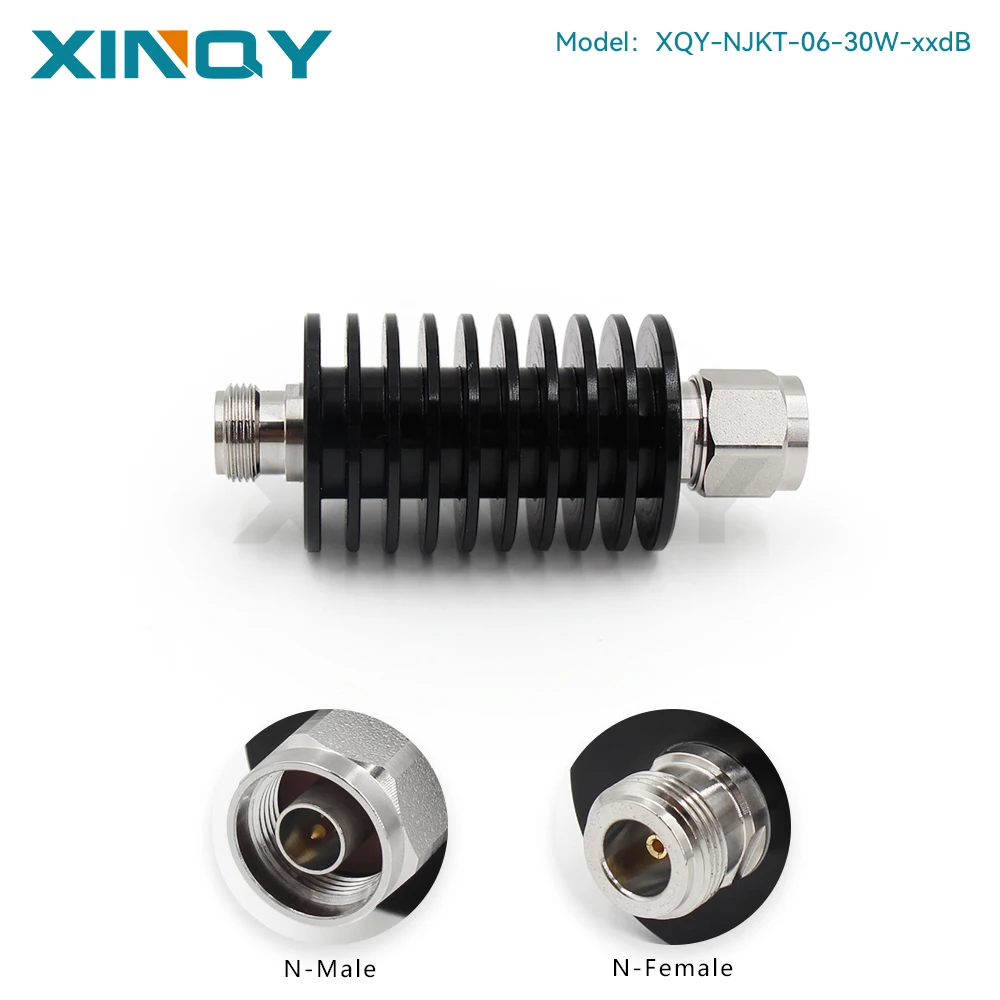 Xinqy Dc-6G 30W N-Head Fixed Attenuator Rf Signal Attenuation Head 1/3/6/10/20/30/40Db