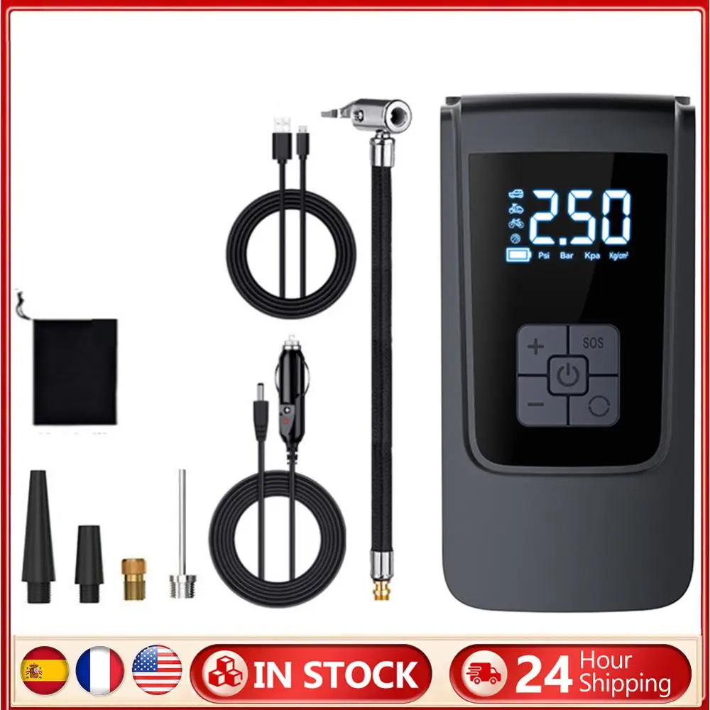 

7.4/12V Digital Air Pump 150PSI Smart Air Compressor Portable Tyre Inflator Cordless Tire Pump for Vehicle Truck Motorbike Balls