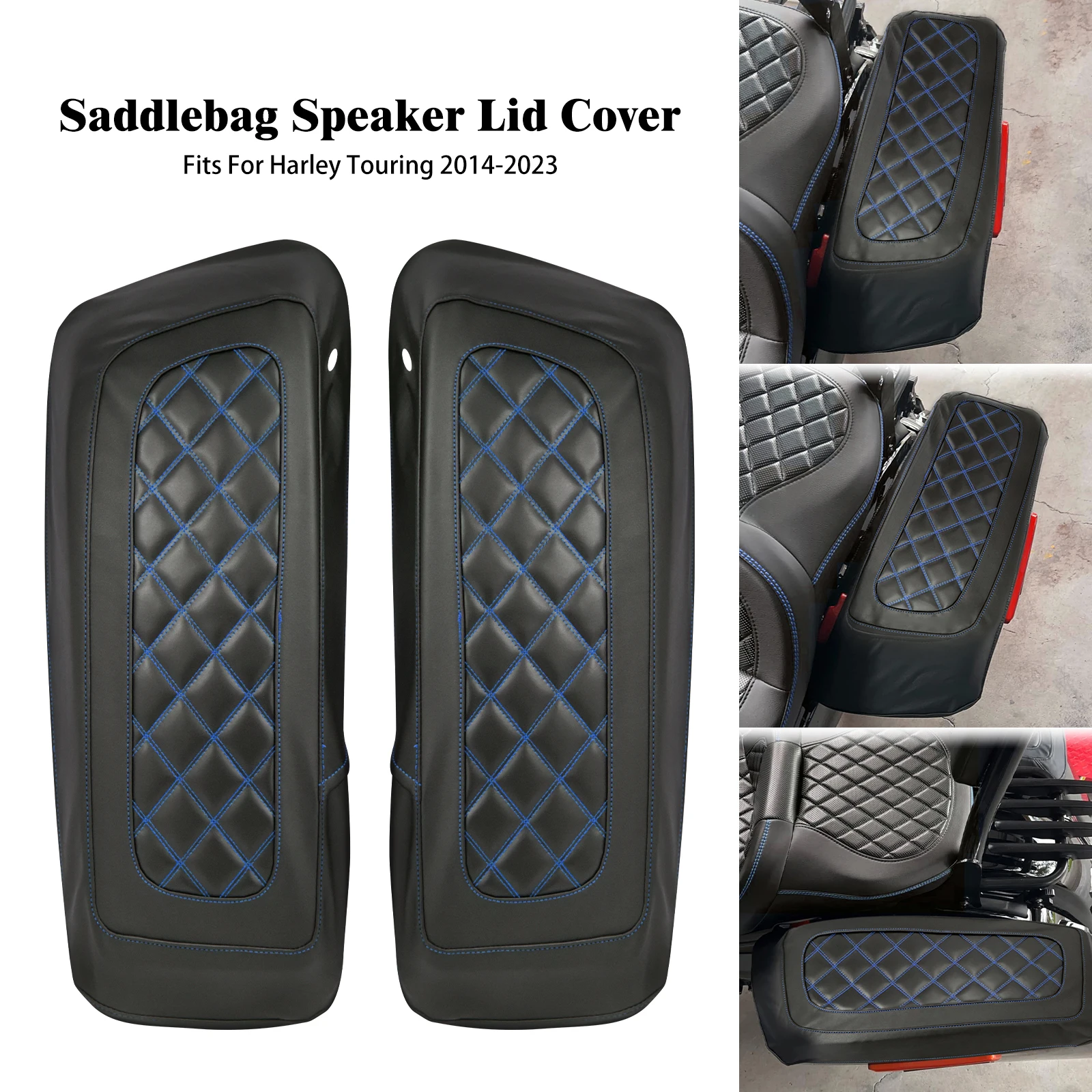 

Motorcycle Saddlebag Speaker Lid Cover Side Bag For Harley Touring Electra Street Glide Ultra FLTRX FLHR CVO 2014-24 Road Glide