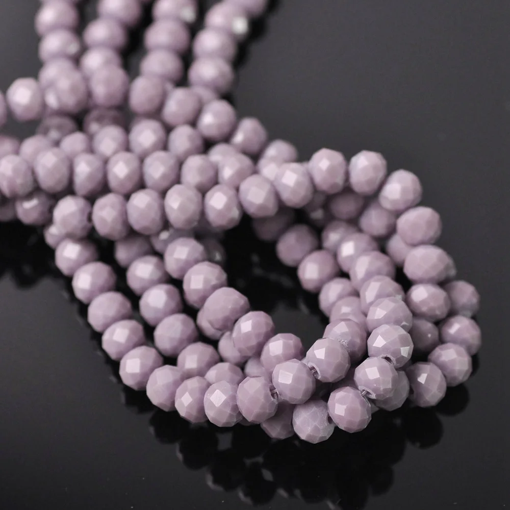 

Rondelle Faceted Czech Crystal Glass Opaque Purple Color 3mm 4mm Loose Spacer Beads for Jewelry Making DIY