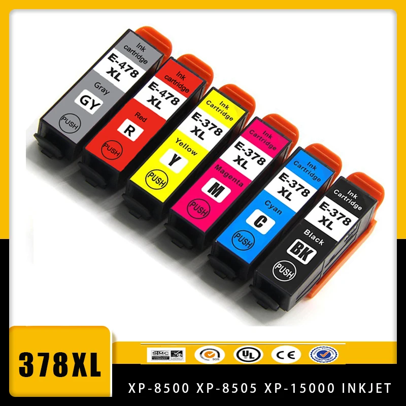 

vilaxh 378XL 478XL Compatible Ink Cartridge For Epson T378 T478 378 478 XL Expression Photo XP-8500 XP-8505 XP-15000 Printer