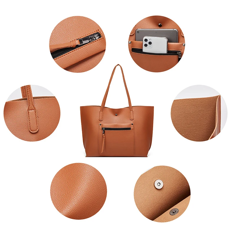 Bolso de cuero de cera de aceite de moda para mujer, bolso de mano de cuero de Pvc, bolso de cubo de compras de gran capacidad, bolso de hombro femenino