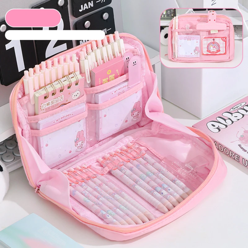 Cute Large Capacity Pencil Cases Pencil Bag Pouch Holder Box for Girls Office Student Stationery Organizer School Supplies