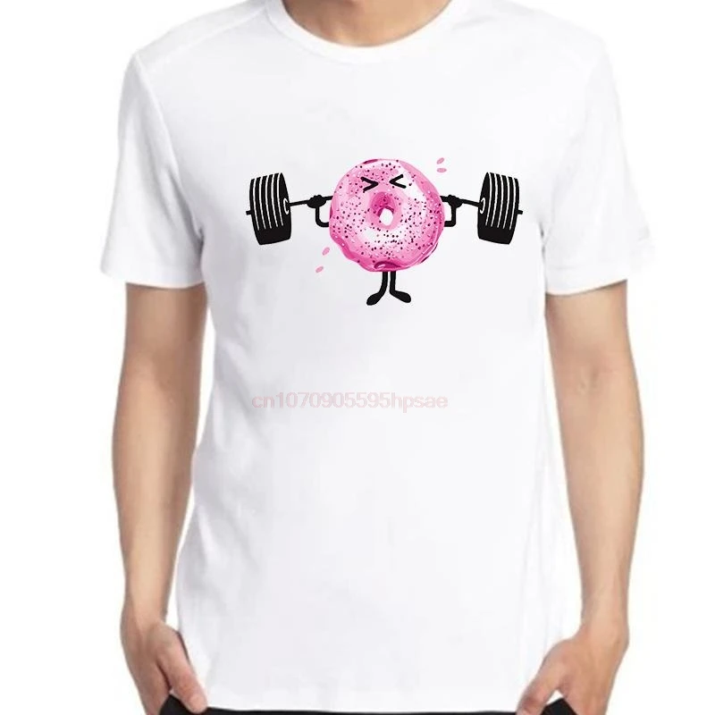 Donut Fitness Cartoon Funny Graphic T Shirts Oversize Short Sleeve T-Shirts Summer New Shirts And T-Shirts Mens Print T Shirt