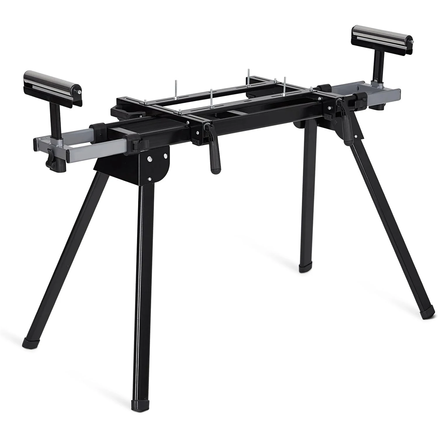 

Universal Miter Saw Stand 440 LB Capacity Folding Work Table Adjustable 76" Support Rails, Quick Release Mounting Brackets,