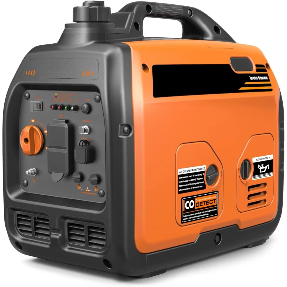 Portable Generator，2200W Ultra-Quiet Gas Engine, EPA Compliant, Eco-Mode Feature, Ultra Lightweight for Backup Home Use