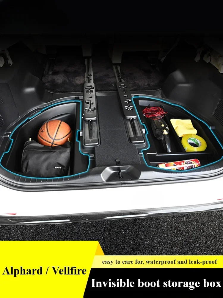 

For Toyota Alphard 30 Series Vellfire Car Trunk Under Storage Box Organizer Partition Storage, Invisible Storage Box for Trunk