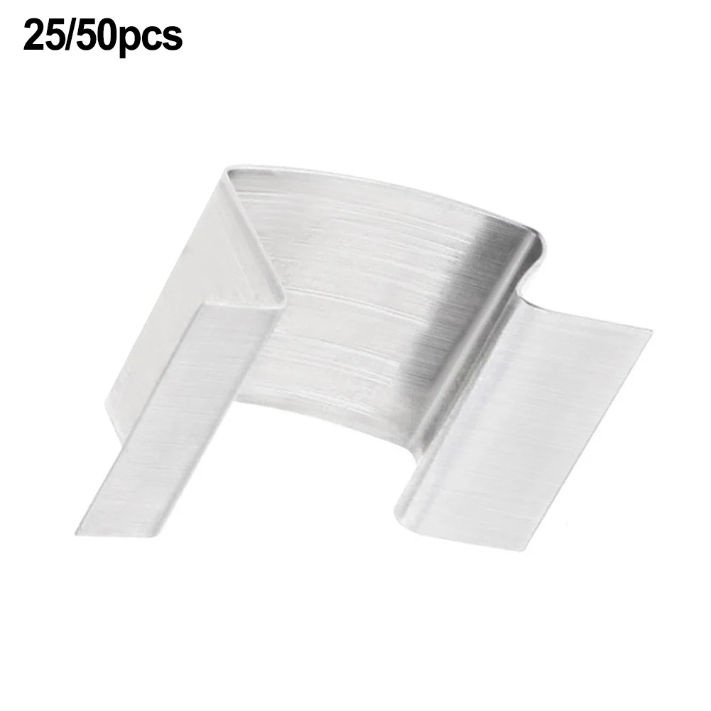 

25/50pcs Stainless Steel Greenhouse Glass Clips 25x10x15mm Easy To Install & Versatile Greenhouse Glass Clips Garden Supplies