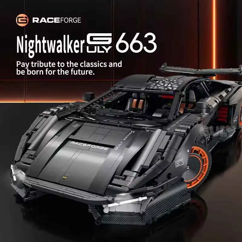 Striking GULY 10663 Technical 1:8 RC Cool Supercar Lambo LP500 Building Block Brick Assembly Model Puzzle DIY Toy Christmas Gift