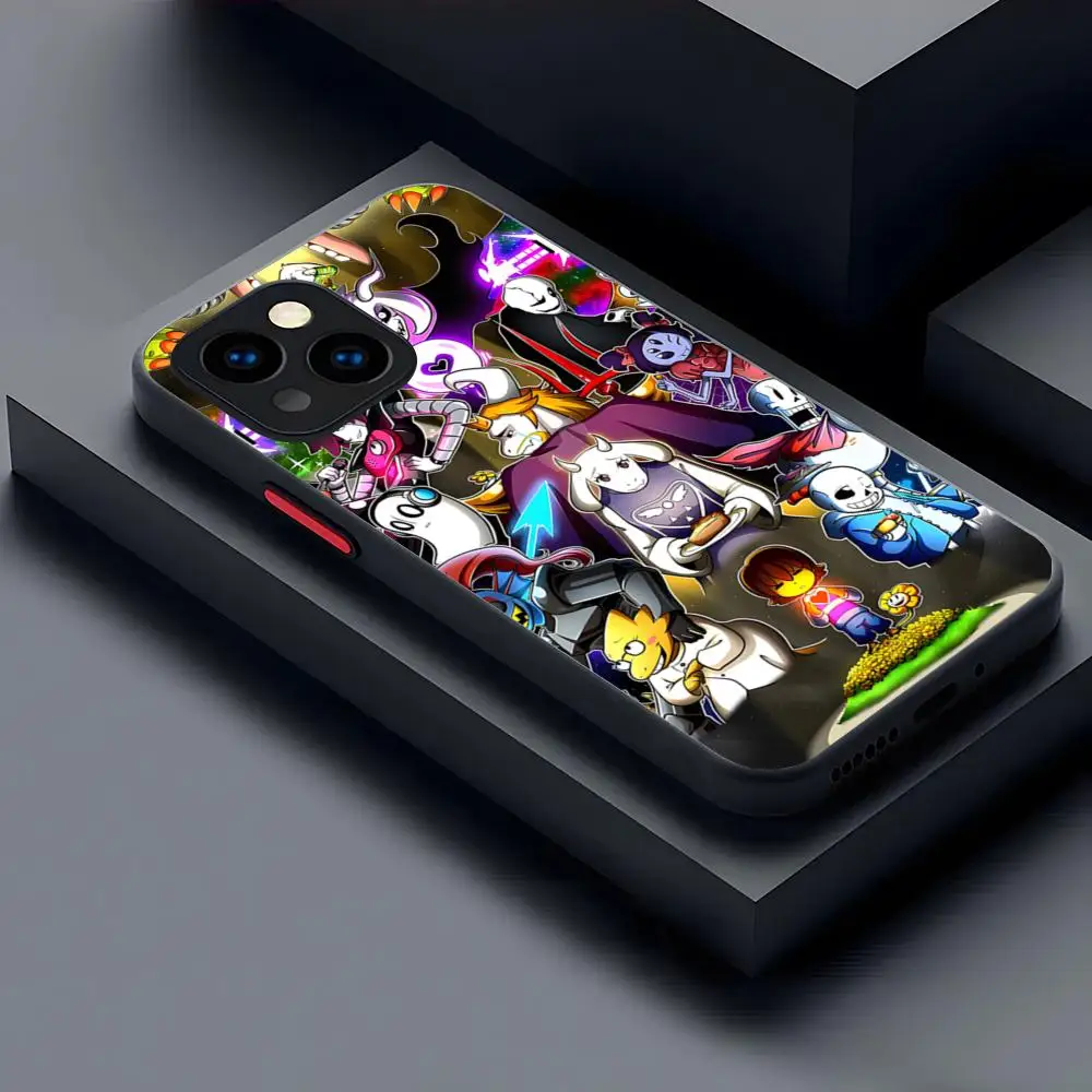 Anime Cartoon Undertale Phone Case Matte Transparent For 16 15 IPhone 12 11 13 Pro Max X XR XS 8 SE Mini Plus Back Cover