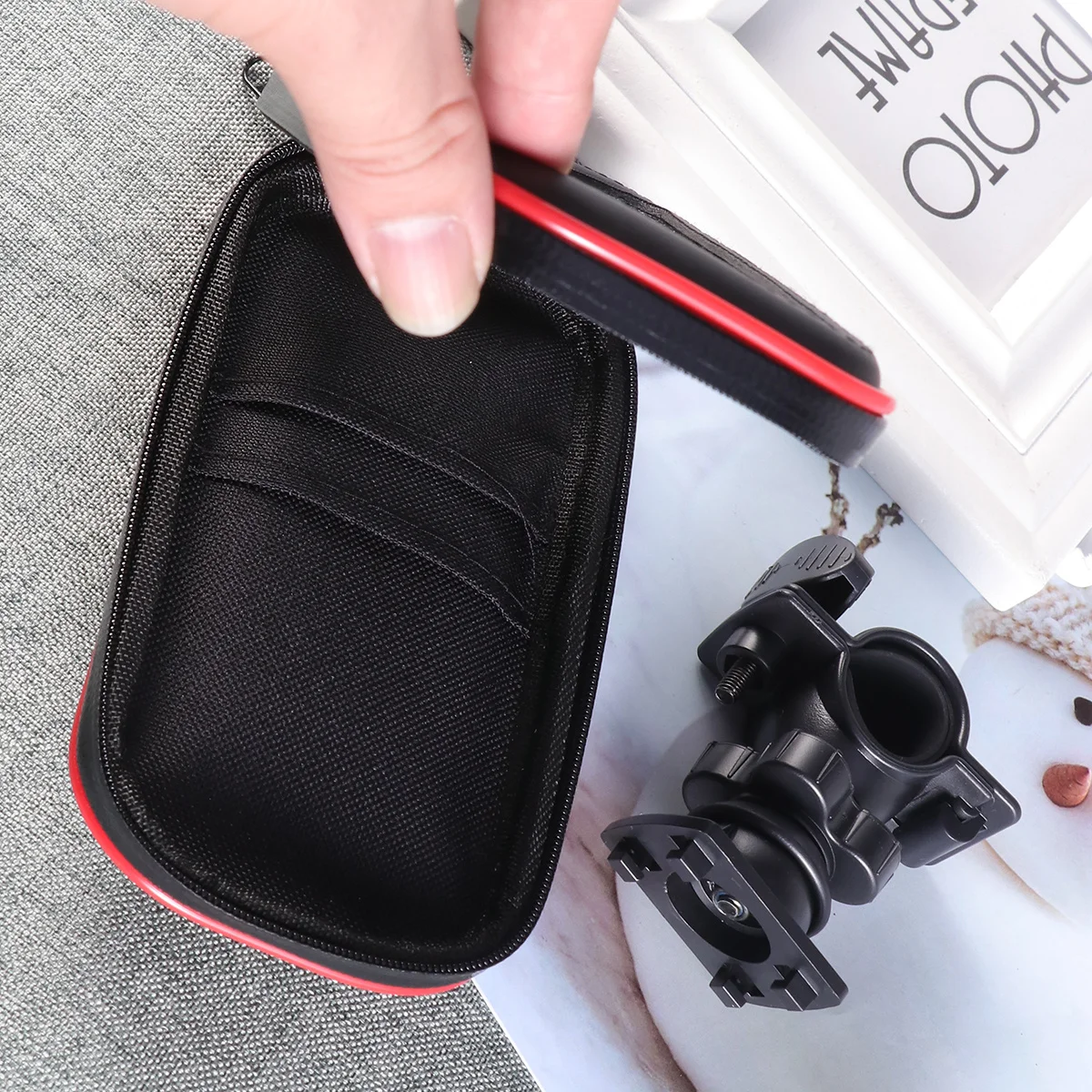 Mountain Waterproof Bike Front Beam Bag Xl Black Red Handlebar Mobile Phone Holder Sun Visor Cycling Bag Organizer