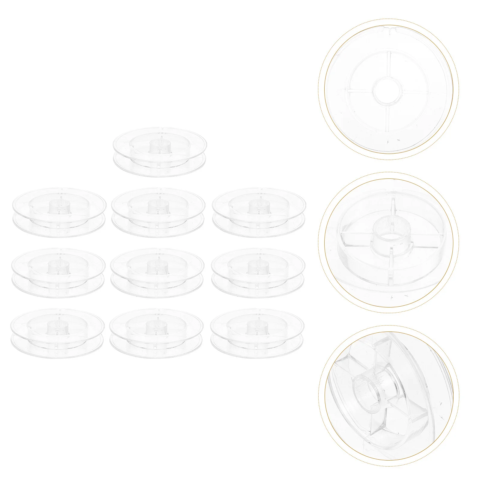 10 قطعة بكرات بلاستيكية خفيفة الوزن بكرات خيط تمنع التشابك مثالية لتنظيم سلسلة الخياطة والحياكة