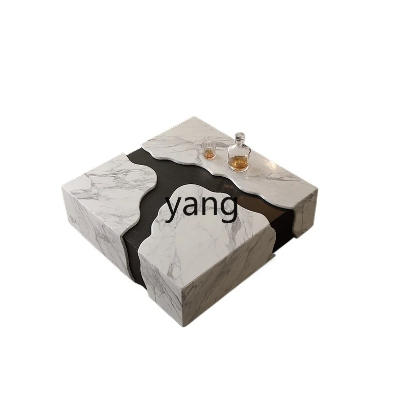 

Yjq Marble Coffee Table Light Luxury Designer High Sense Living Room Home Square Creative