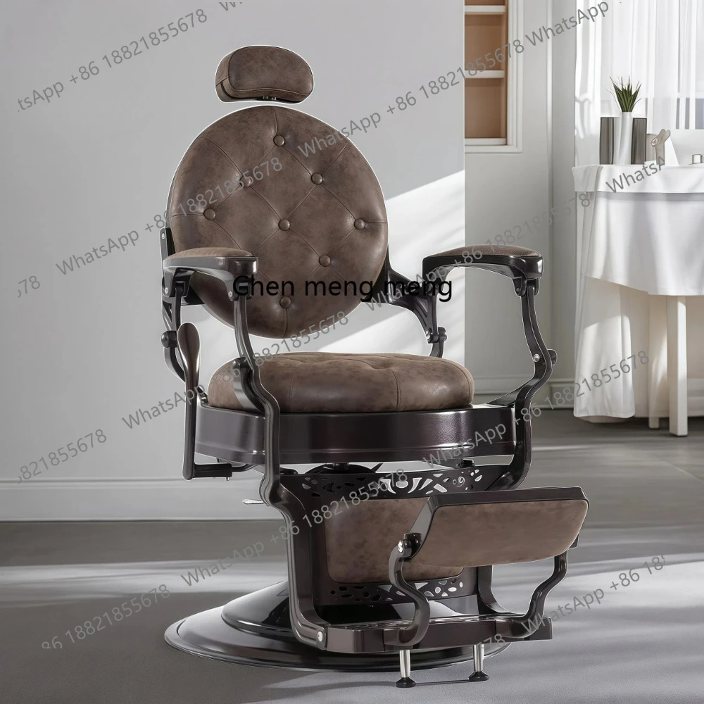 

Modern minimalist barber shop retro hair chair metal hair salon furniture oil head chair