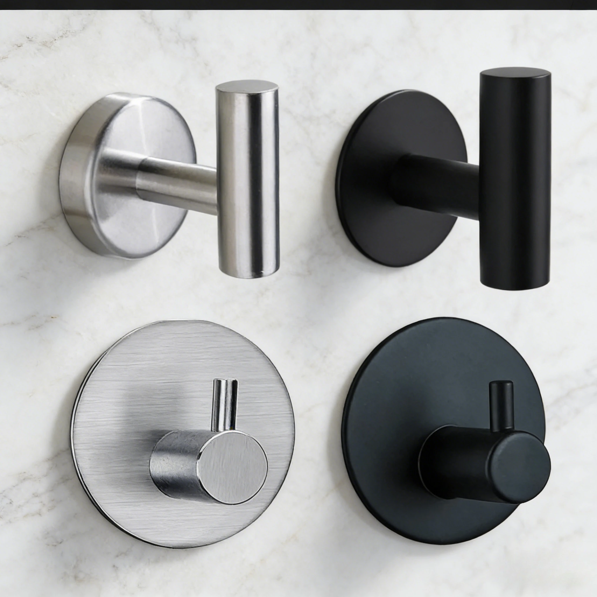 

non-punching aluminum alloy hook, bathroom bathrobe towel hanging, kitchen non-marking adhesive hook storage accessories