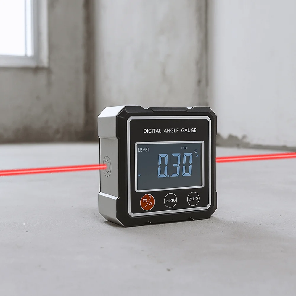 مقاوم للماء الميل الرقمي LCD الخلفية قاعدة مغناطيسية زاوية مكتشف 360 درجة الدقة إمالة زاوية صندوق النجارة العمل #2