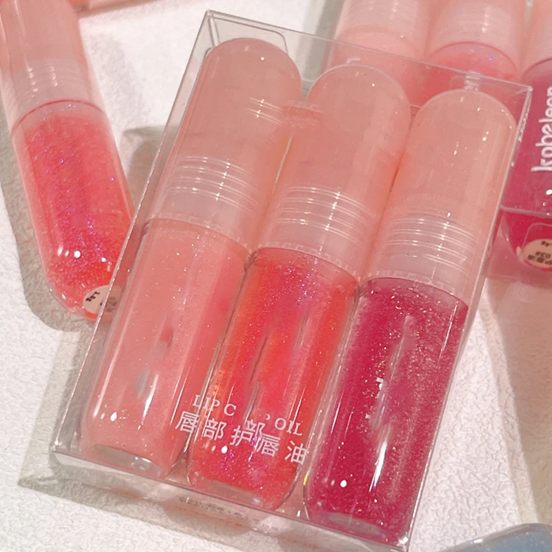 Huile de gel hydratante longue durée pour femmes et filles, gloss, soin, soin, 3 pièces par lot