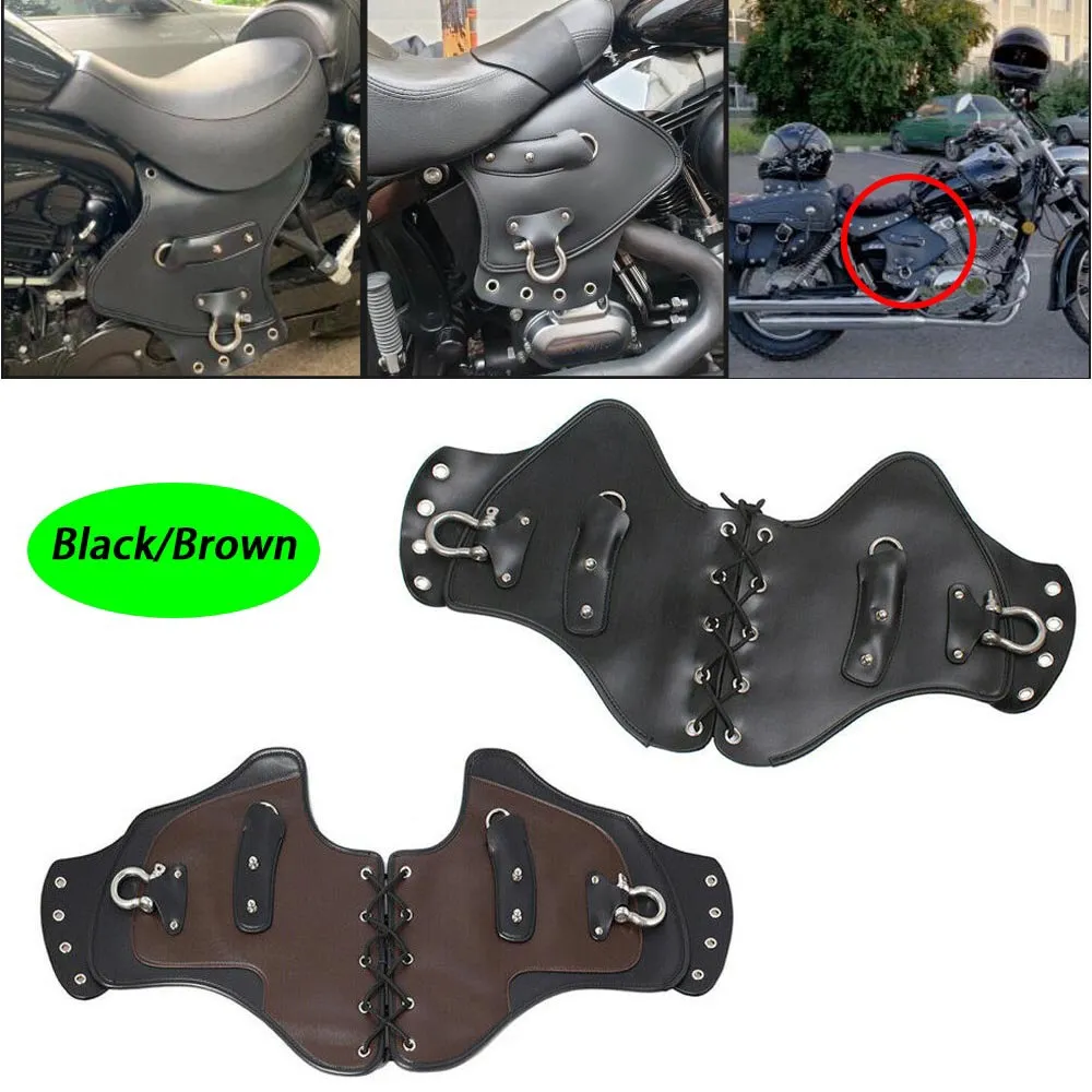 

Motorcycle Universal Heat Saddle Shield Deflectors PU Leather For Harley Touring Sportster XL Softail Dyna Kawasaki Yamaha Honda