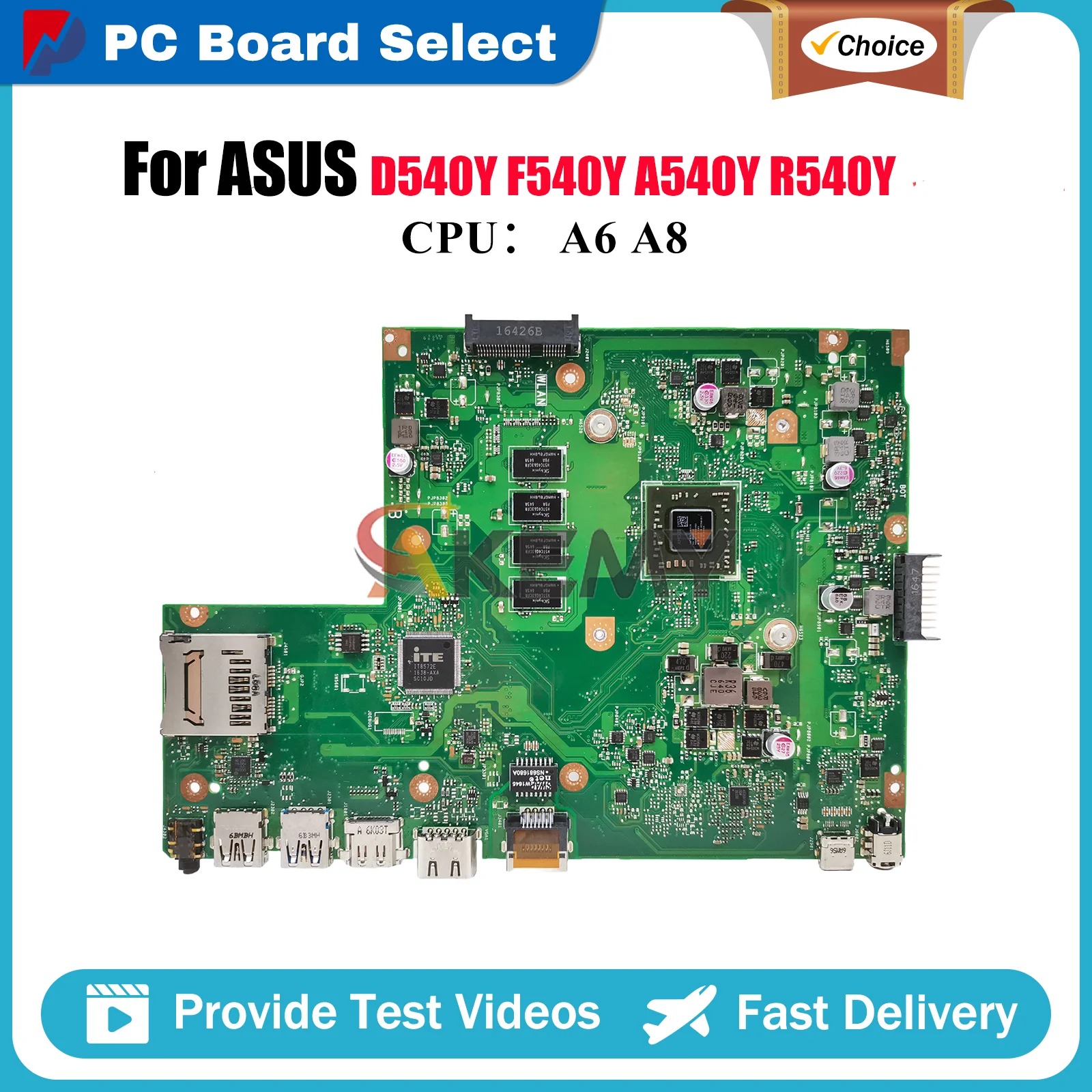 

X540YA Материнская плата для ноутбука ASUS VivoBook F540Y D540Y R540Y X540YA X540Y A540Y Материнская плата для ноутбука с процессором A6 A8 100% тест ОК