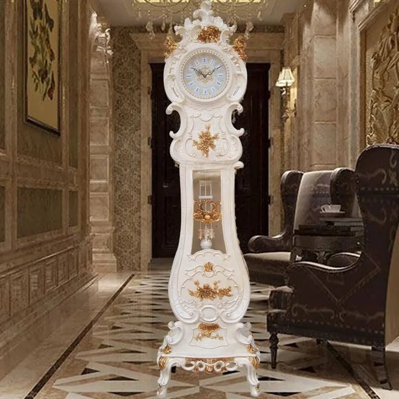 

Standing Grandfather Clock European-Style Mute Creative Clocks Classical Artistic Home Clock Idyllic Vertical Bell