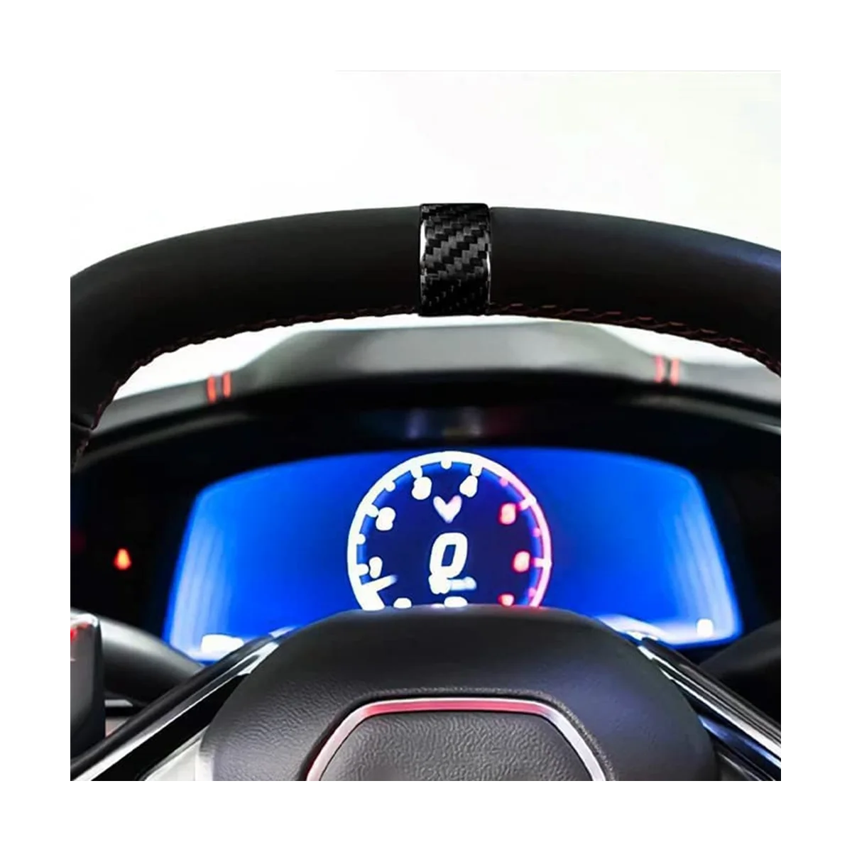 Real Carbon Fiber for Chevrolet Corvette C8 2020-2022 Steering Wheel Decoration Ring Cover Interior Sticker(Black)