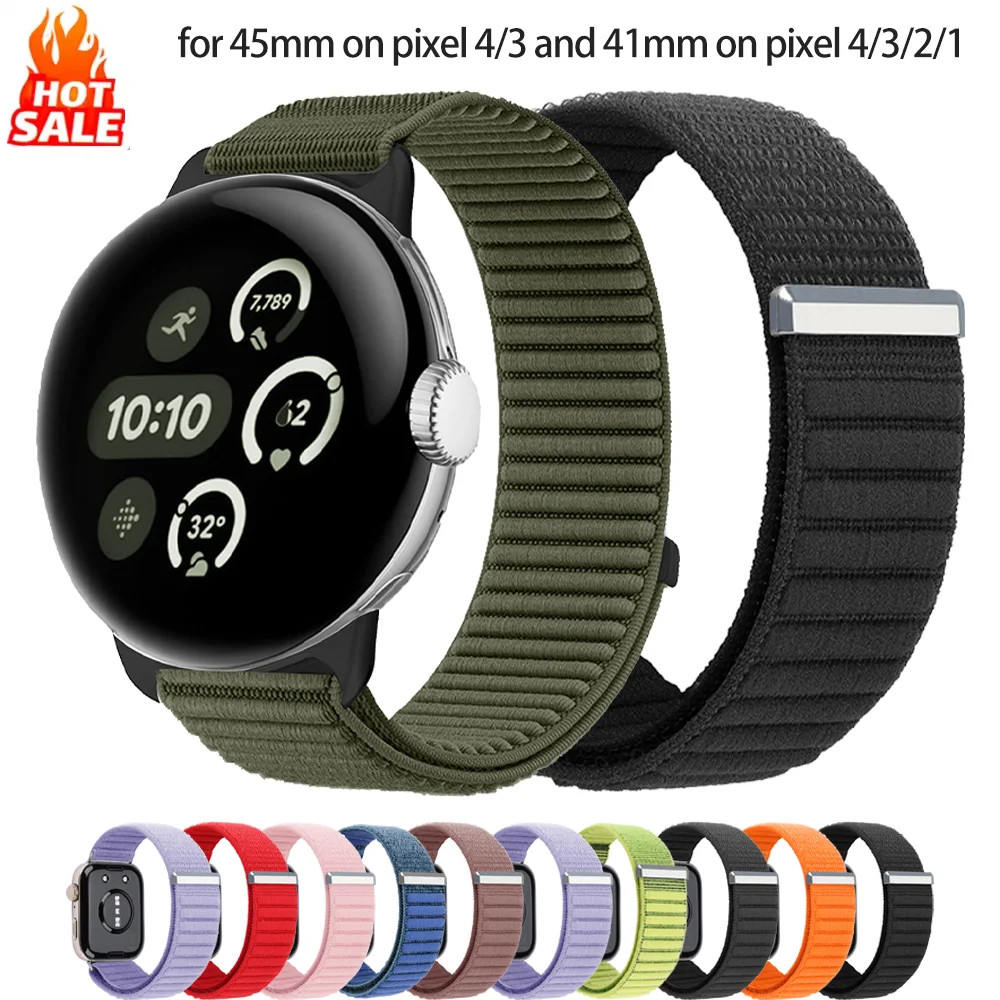 Nylon Loop Strap For Google Pixel Watch 4 band 3 41mm/45mm Band Sport Comfortable Braided Bracelet Correa for Pixel 2 41mm belt