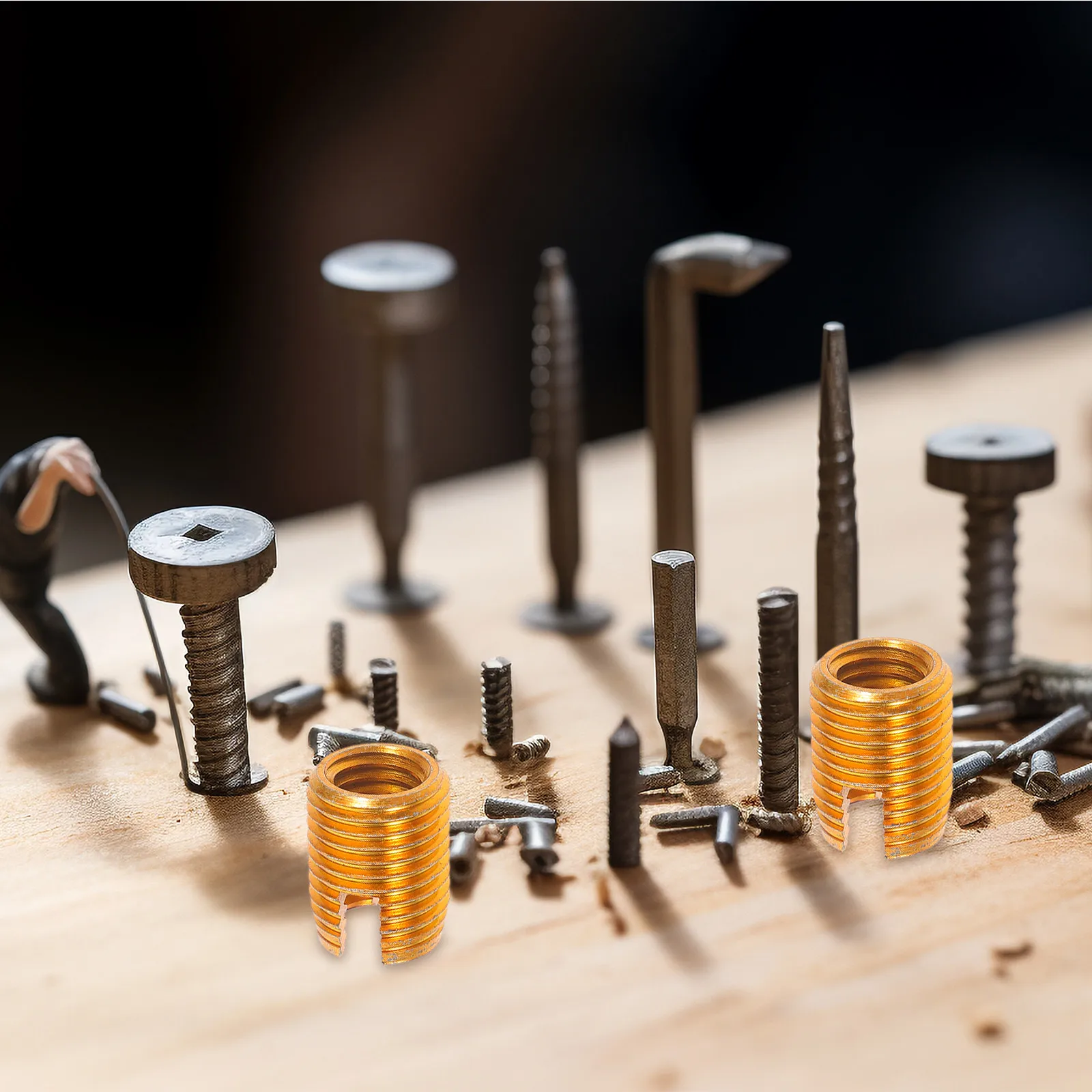 20Pcs Self Tapping Threaded Inserts Thread Reinforce Repair Tool for High Stress Applications Furniture Screw in Nut