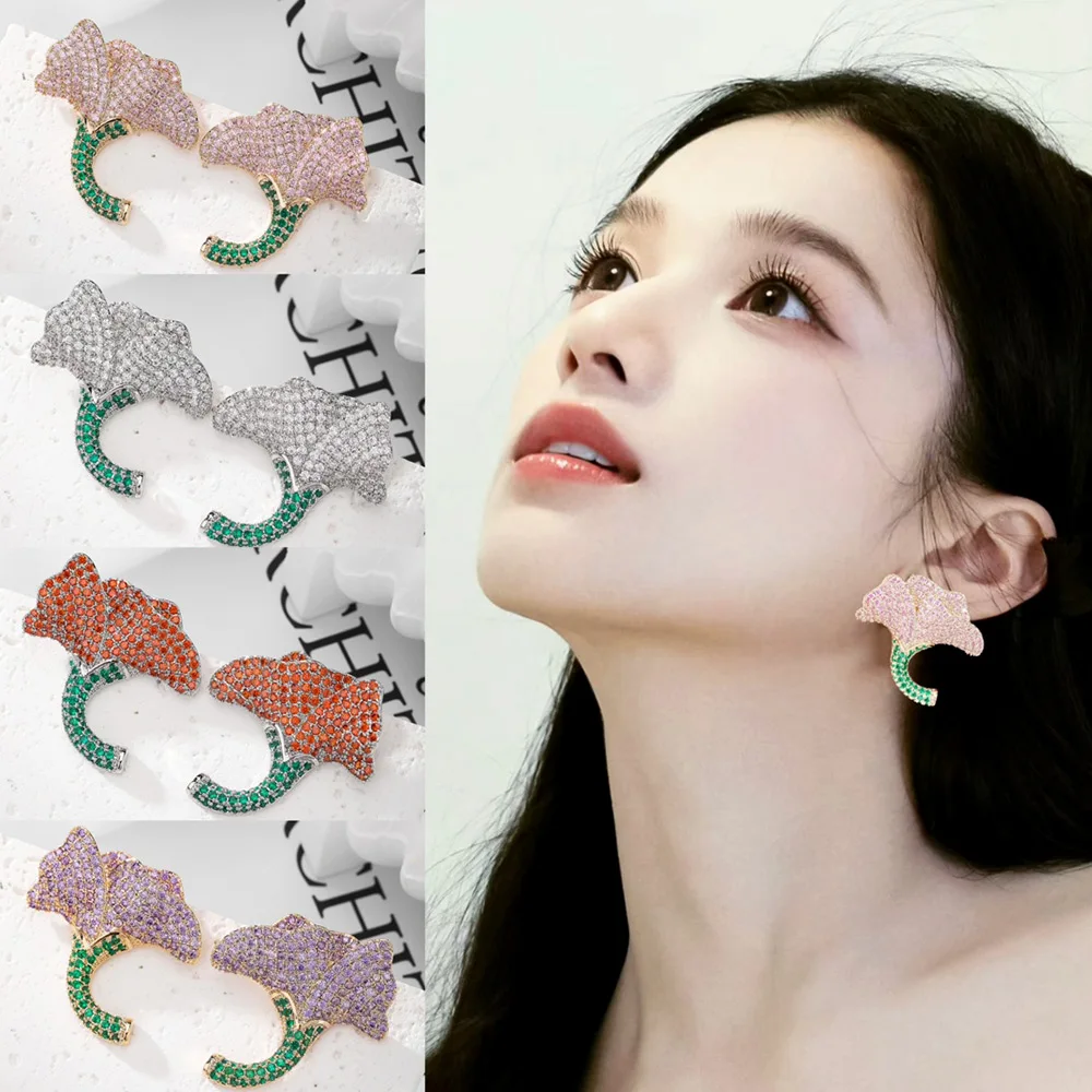 

Missvikki New Luxury Cute Earrings Full Mirco Paved Cubic Zircon CZ Bridal Wedding Earrings Fashion Jewelry High Quality