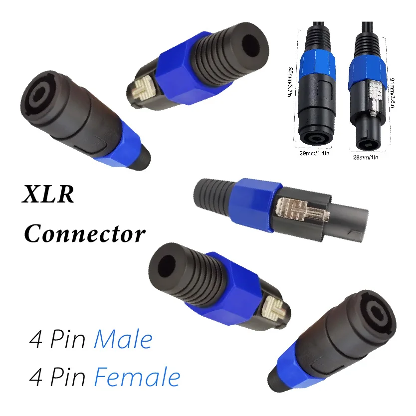 Male Plug Female Socket 4Pin Locking Speakon Audio Speaker Powercon Connector