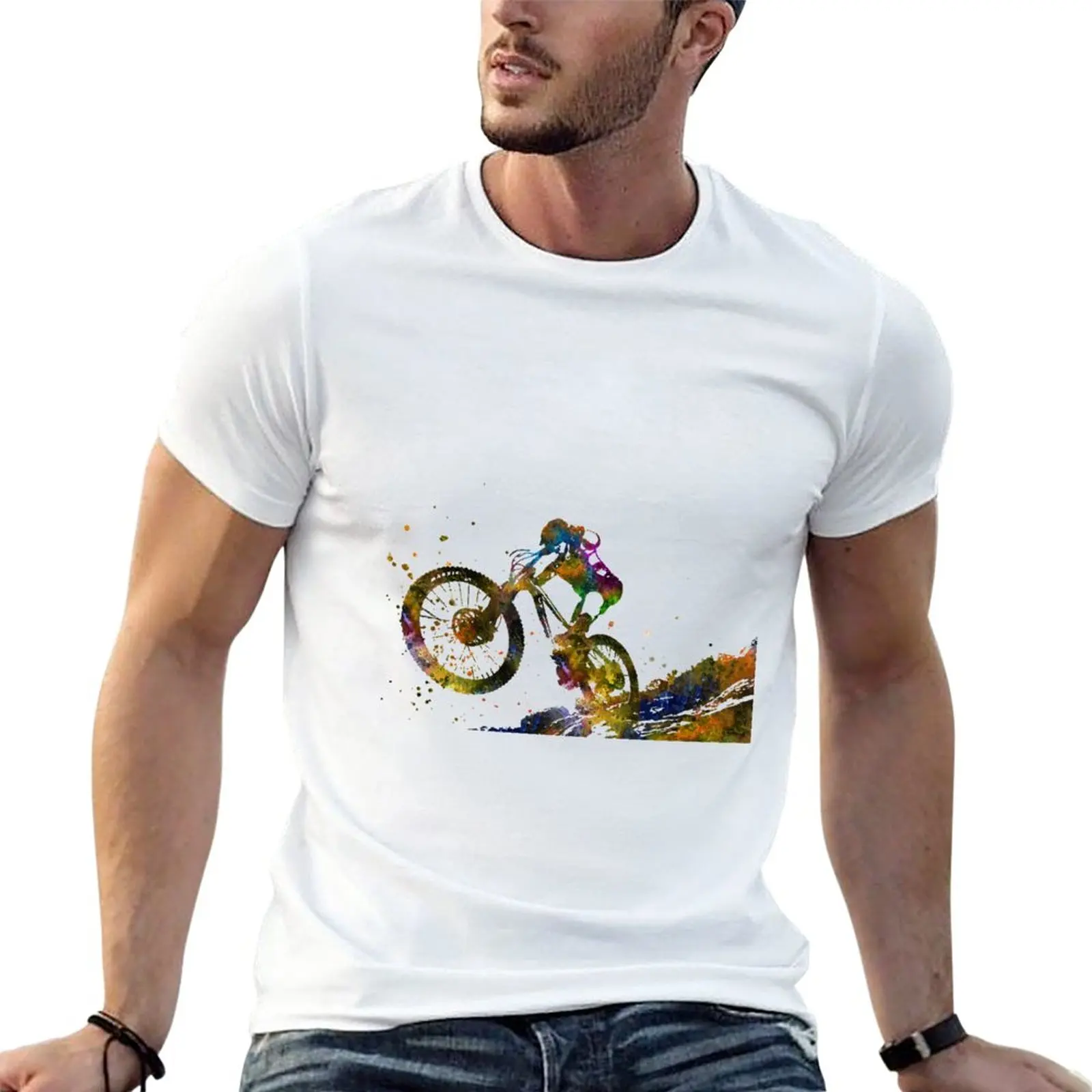 

New Mountain biking, mountain bike, sport T-Shirt korean fashion man clothes hippie clothes cute tops men clothes