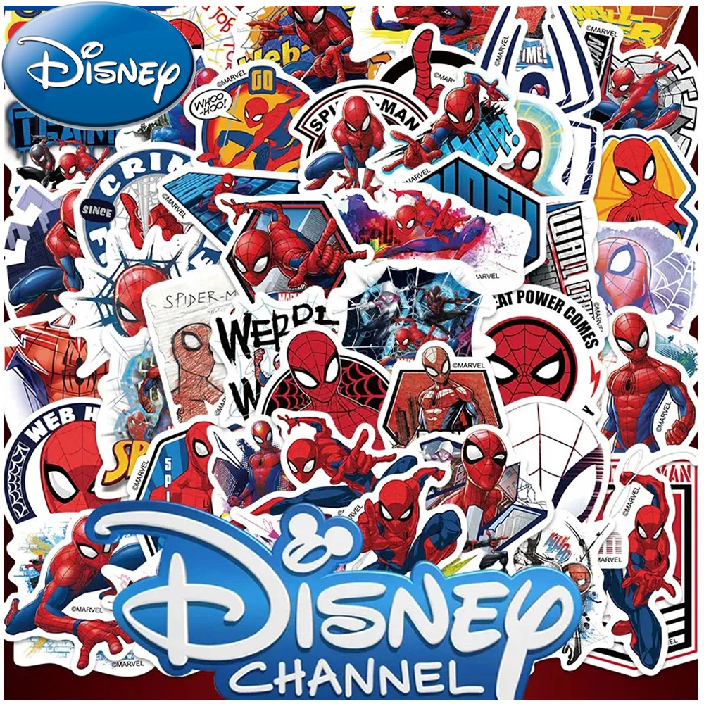 10/30/50pcs Cool Disney Superhero Spiderman Stickers Cartoon Graffiti Decal per Kid DIY Phone Diary Car Anime Sticker Decoration