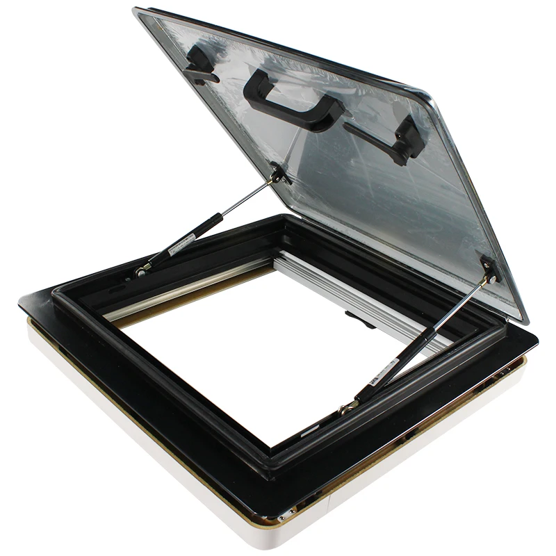 RV High-Quality 530x530mm RV Caravan Window with Pleated Blind & Fly Screen Aluminum Alloy Double Acrylic Window