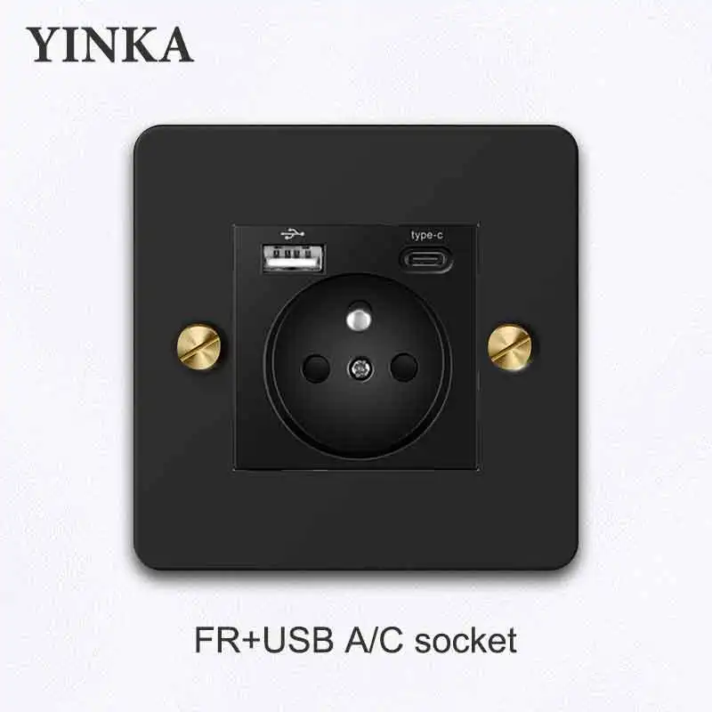 YINKA Stainless Steel Light Switch with Copper Toggle, Durable Modern Metal Wall Switch for Home, Single/Double/Triple Options image 3