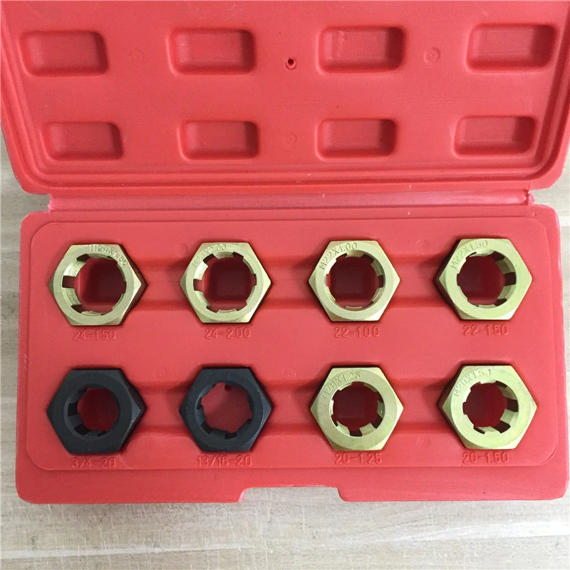 8PCS Spindle Fractional Metric Rethreading Tool Set Thread Repair M24 M22 M20 13/16 3/4 Inch