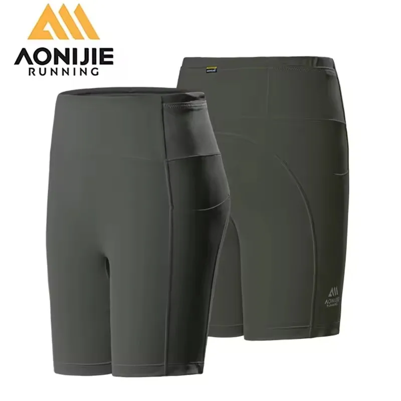 

AONIJIE Sports Tight Shorts for Women Outdoor Marathon Cross Country Running Shorts Quick Drying Stretch Cycling Gym Pants