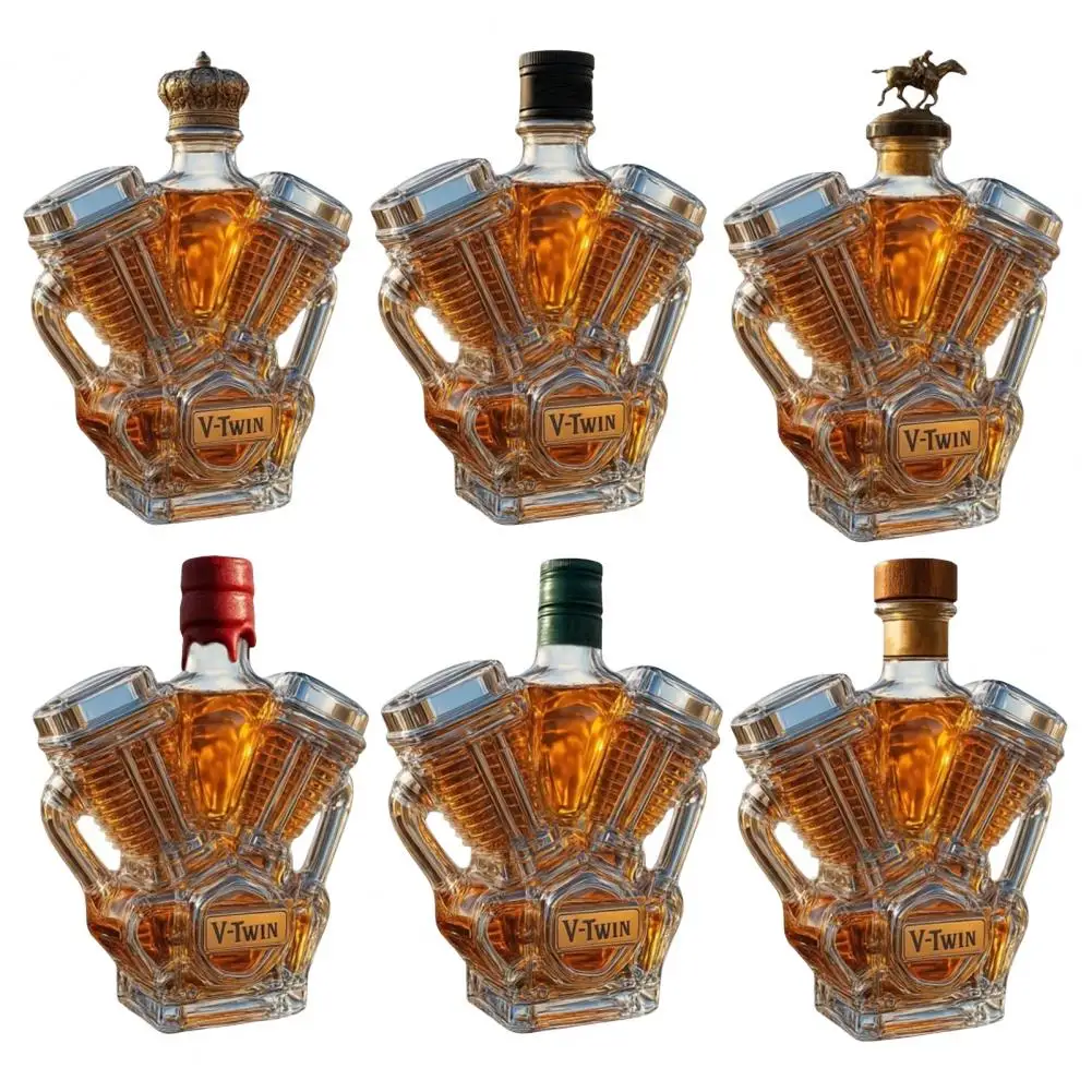 Whiskey Bottle Motorcycle Engine Wine Bottle V-twin Engine Whiskey Bottle Handmade Motorcycle Engine Decanter for Whiskey