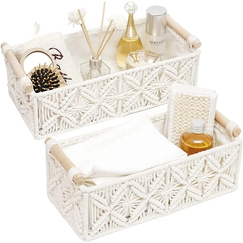 

Storage Basket Boho Decor Baskets Organizing Woven Decorative Countertop Toilet Paper Basket Home Decor Bedroom Nursery Livingro